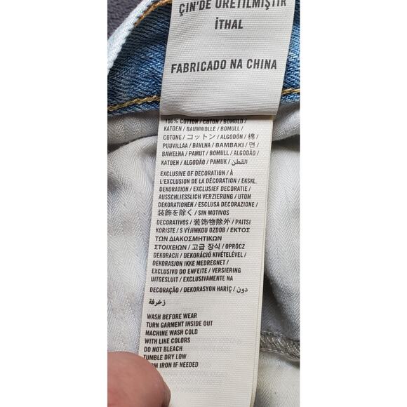 Y2K Abercrombie & Fitch Sz 2 W26 Ultra Low Rise Denim Cut Off Jean Shorts Blue - Picture 6 of 9